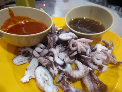 A very expensive RM10 plate of octopus